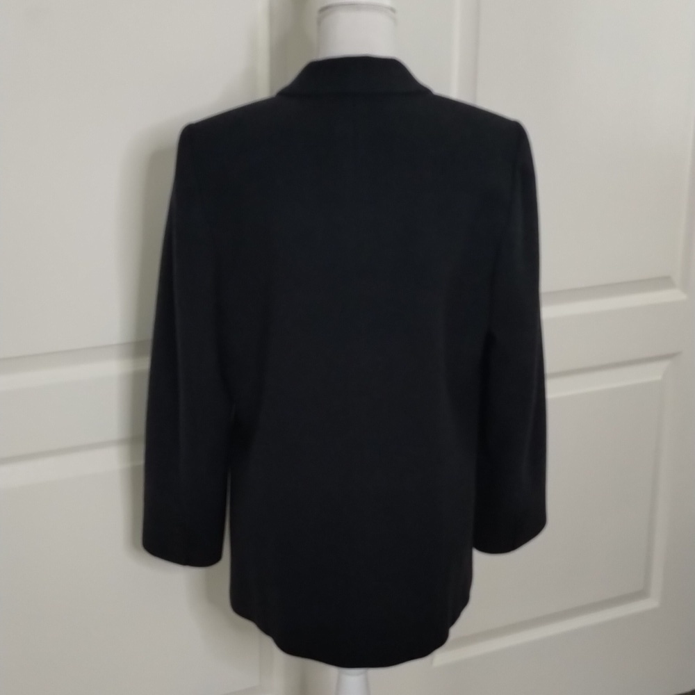 Eddie Bauer women's medium wool blazer/jacket dark gray three button w/pockets - Picture 5 of 8